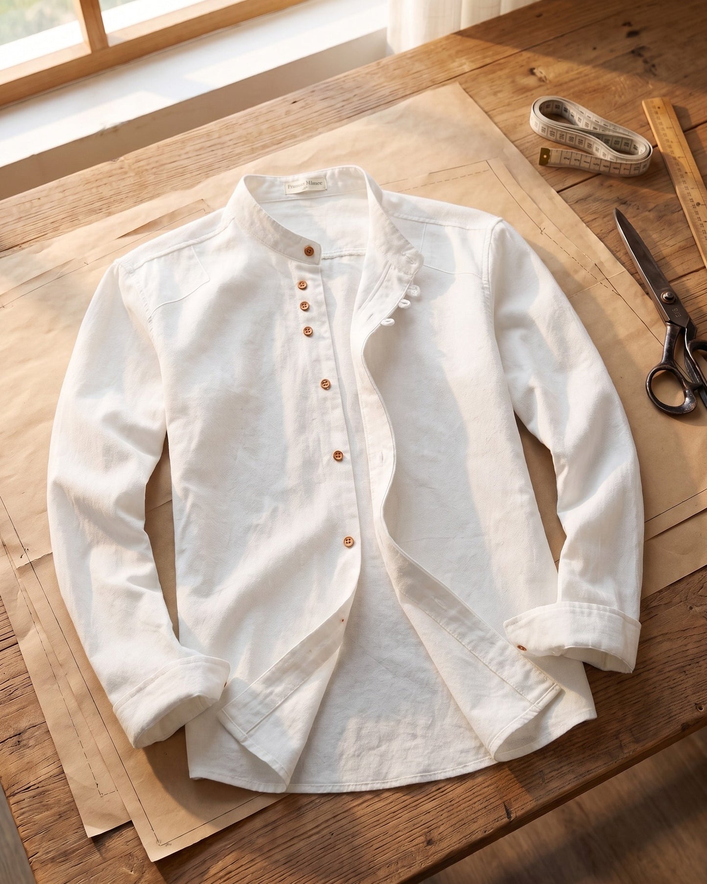 Nico Linen Mandarin Collar Shirt